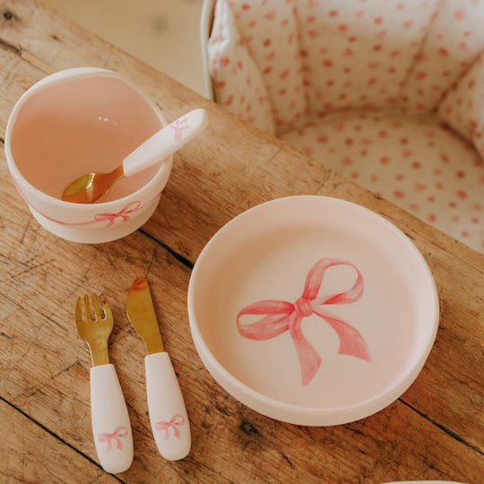 Elodie Details Silicone Feeding Set with Anti-Slip Pink Base 2 Pieces