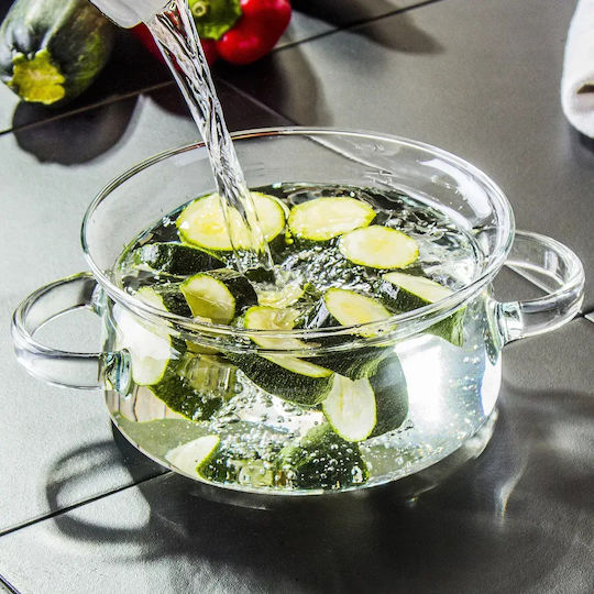 Simax Rundes Hitzebeständiges Kochgeschirr Glas mit Deckel 1000ml