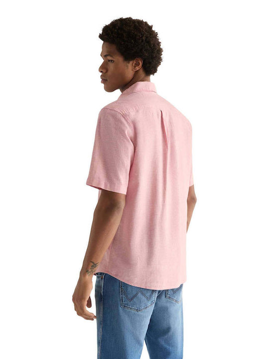 Shirt Short Sleeve Linen Shirt Pink