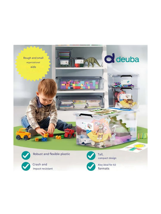 Deuba Cutie De Depozitare Din Plastic Cu Roți Și Capac Transparent 60x40x35cm