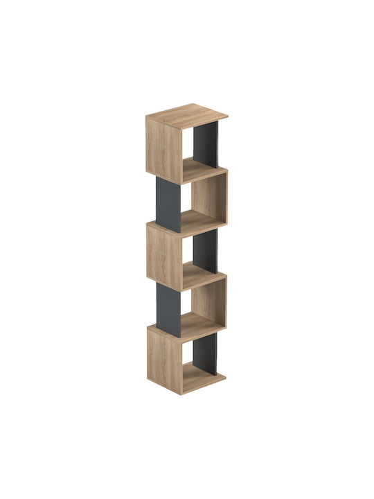 Βιβλιοθήκη Cubik Sonoma- Ανθρακί 35x30x161εκ.