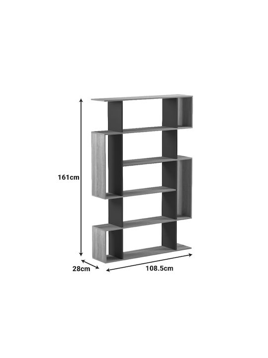 Библиотека Mito Антрацит - Сонома 108.5x25x161см
