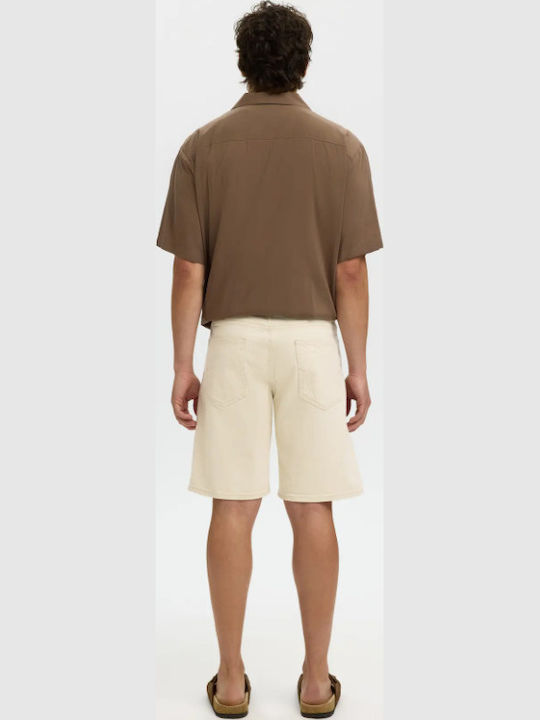 Herren Shorts Denim Ecru