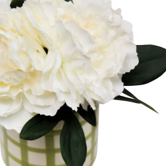 Τεχνητό Λουλούδι Γλάστρα 21εκ A-s Rose Flower 214017 Green Κεραμικό