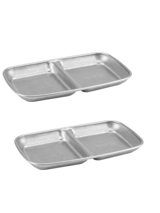 Raki Silver Inox Ορντεβιέρα 2 Θέσεων Γκρι Ø15.5cm Raki Silver Inox Ορντεβιέρα 2 Θέσεων Γκρι Ø15.5cm