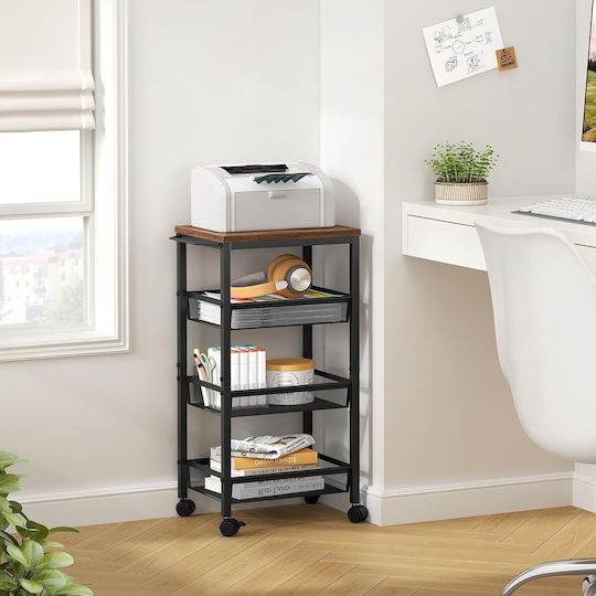 Relaxdays Relaxdays Lebensmittelregal Metallisch 4 Ebenen Schwarz 45.5x13x77cm