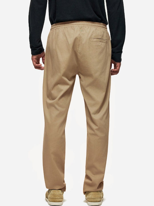 Pantaloni Elastici Croi Tapered Culoare Maro