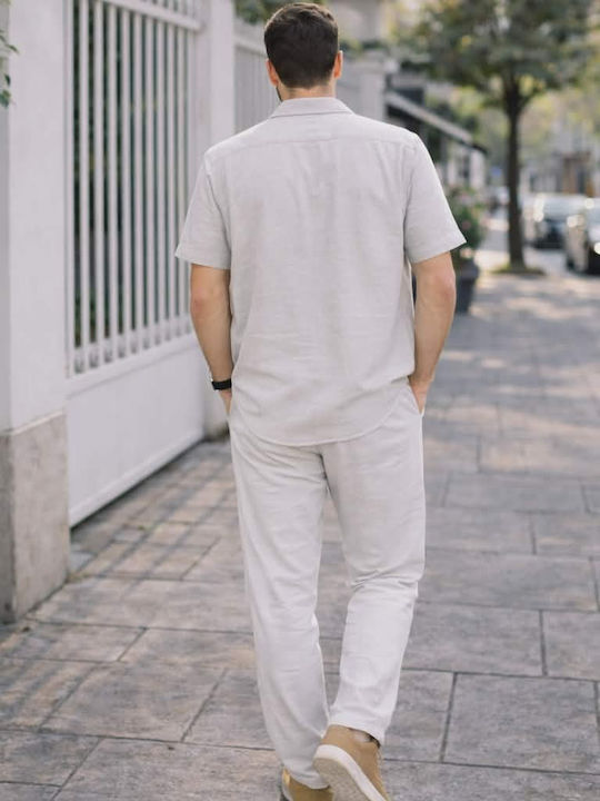 Trousers Set in Loose Fit Beige-Melange