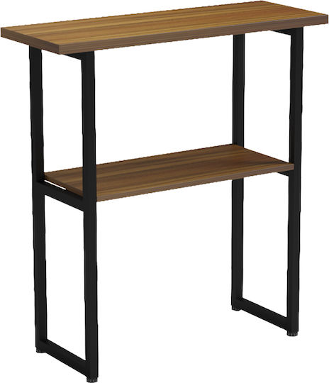 Solain Console Table from Wood & Metal Walnut-Black L79xW29xH85cm
