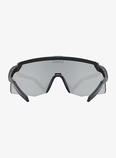 Uvex Cycling Glasses With Black Frame And Mirror Transparent Photochromic Lenses