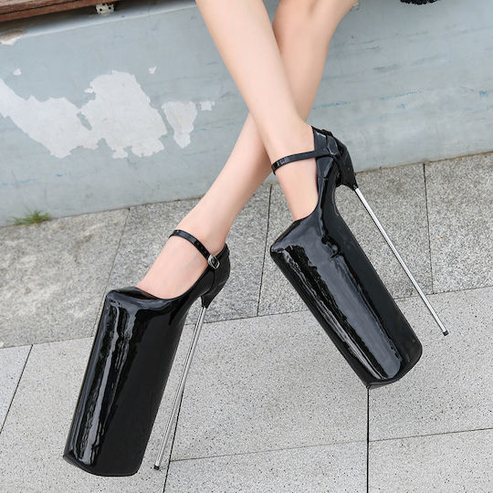 Damen Hochhackige Schuhe 30 Cm Extrem Hohe Absätze Plateaus Stiefel Stiletto Schwarze