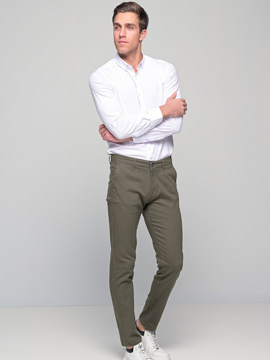 Trousers Chino Elastic in Regular Fit Khaki