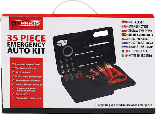 Einparts Automotive 34-piece Emergency Tool Kit Car Black Case