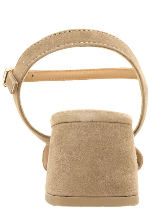 Suede Damen Sandalen Braun