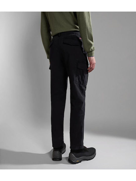 Yasuni Trousers Cargo Elastic in Regular Fit Black