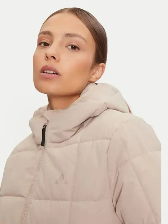 Дамско Puffer Яке за Зима Екрю