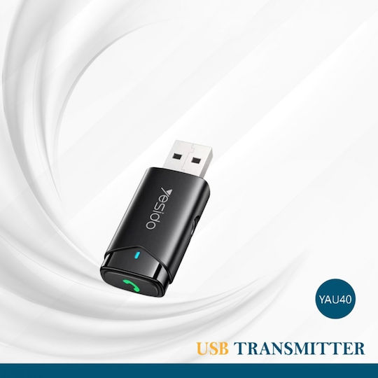 Kabelloser Auto-AUX Empfänger Bluetooth 5.0 Freisprecheinrichtung USB Yesido Schwarz