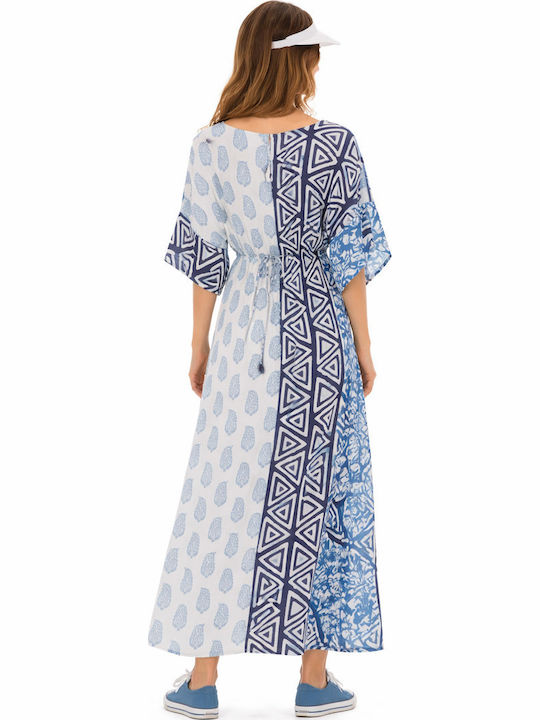 Platinum Fashion Women's Blue-White Beach Caftan