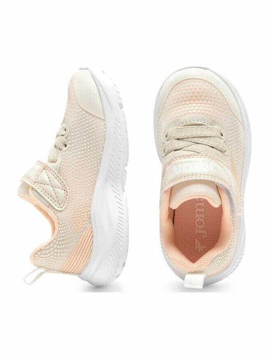 Horizon Jr Kids Sneakers with Hoop & Loop Closure Beige