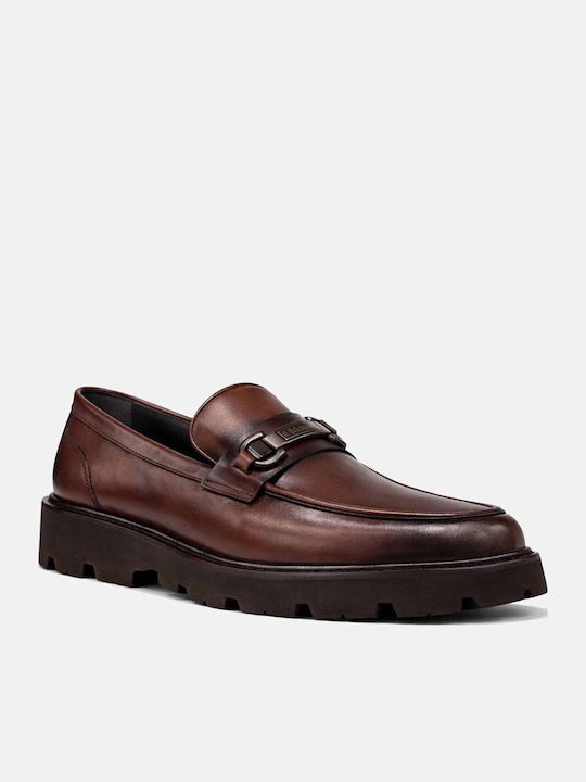 Meshen Δερμάτινα Ανδρικά Loafers σε Καφέ Χρώμα