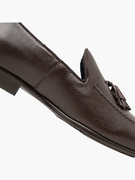 Δερμάτινα Ανδρικά Loafers σε Καφέ Χρώμα