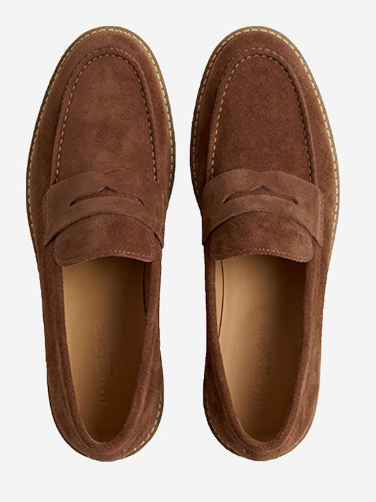 Suede Ανδρικά Loafers σε Καφέ Χρώμα