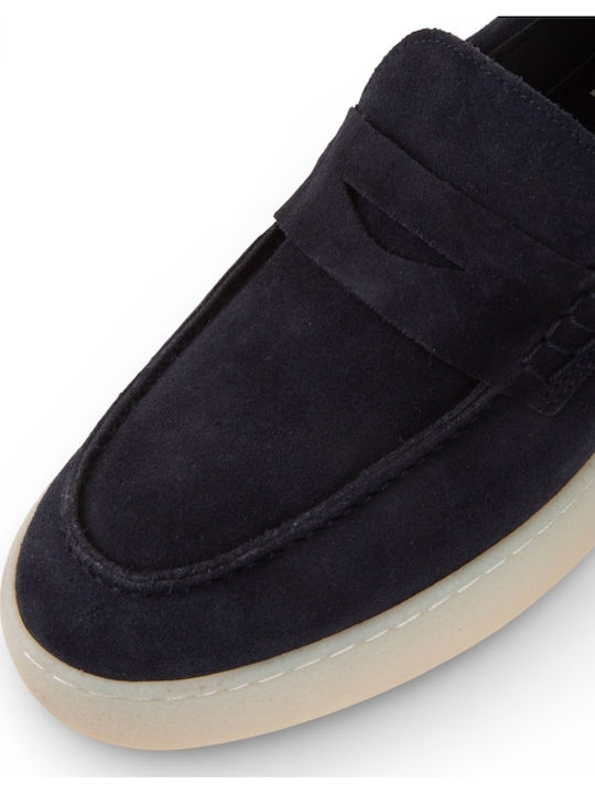 Leder Herren Mokassins in Blau Farbe