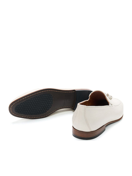 Δερμάτινα Ανδρικά Loafers σε Λευκό Χρώμα