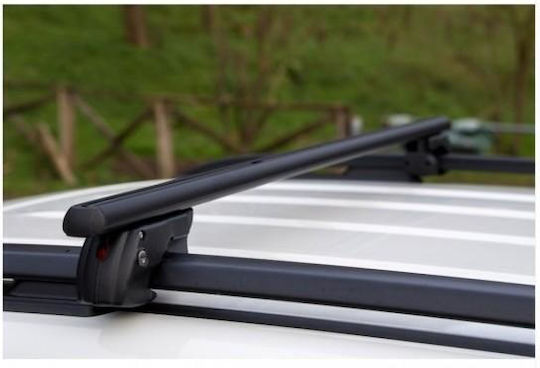 Menabo Car Roof Bars Aluminum Sherman Black 120 Cm Black Color Mitsubishi Space Runner 5 Doors 1991>2002 Raised Rails Parallel Bars Empty 2 Pieces 12280/mb Mp.12280/mb-190