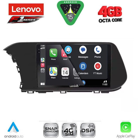 Lenovo Ηχοσύστημα Αυτοκινήτου για Hyundai i20 / Bayon 2020-2026 με Clima (Bluetooth/USB/WiFi/GPS/Apple-Carplay/Android-Auto) με Οθόνη Αφής 10"