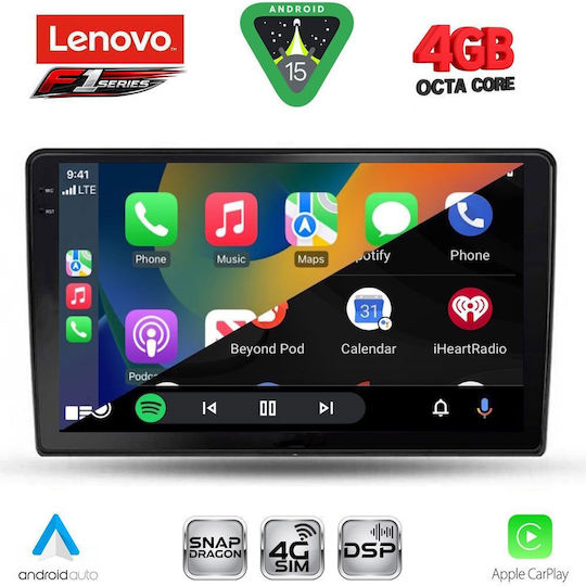 Lenovo Ηχοσύστημα Αυτοκινήτου για Ford Fiesta 2018+ (Bluetooth/USB/WiFi/GPS/Apple-Carplay/Android-Auto) με Οθόνη Αφής 10"