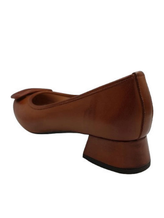Leather Heels Tabac Brown