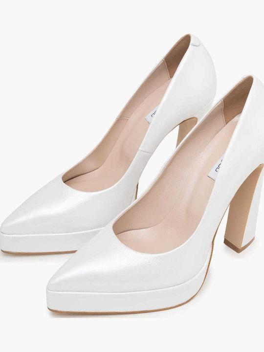 White Leather Heels