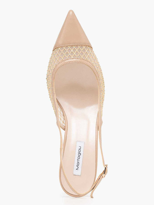 Leather Beige Heels