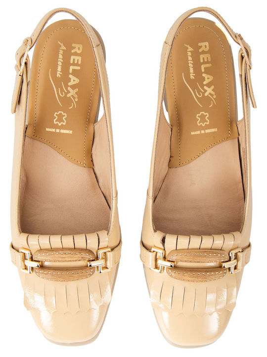 Pantofi Cu Toc Bej E-5316-03-bej