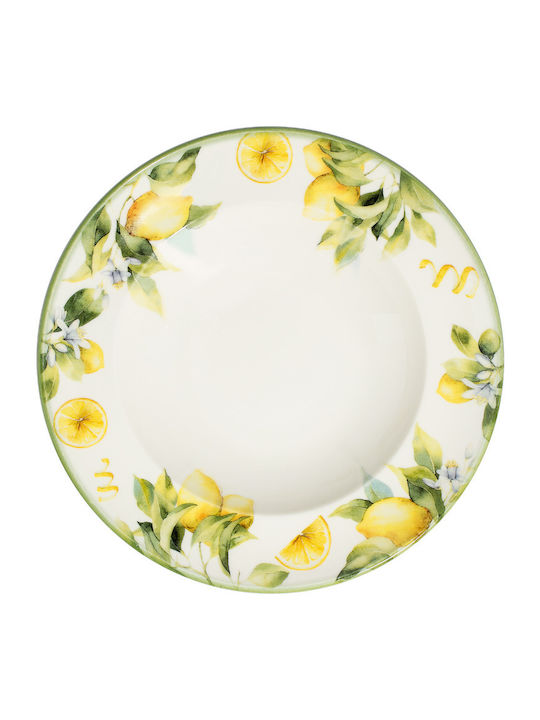 Fine Pasta Serving Plate Made of Porcelain with Diameter 25cm