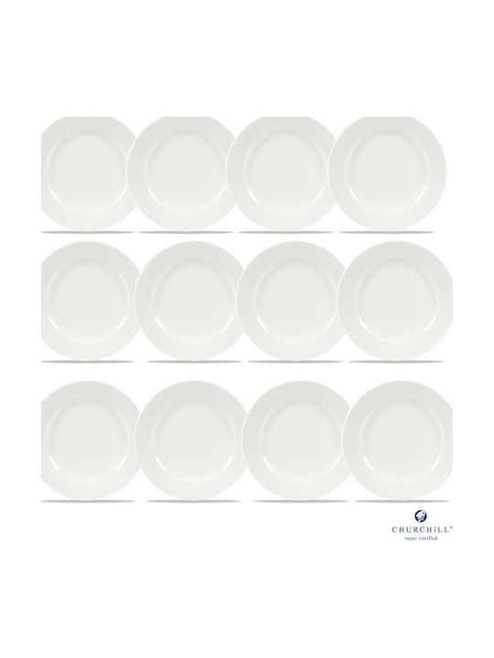 Churchill 1795 Shallow Serving Plate from White Porcelain 17cm 12 Pieces