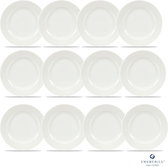 Churchill 1795 Shallow Serving Plate from White Porcelain 17cm 12 Pieces