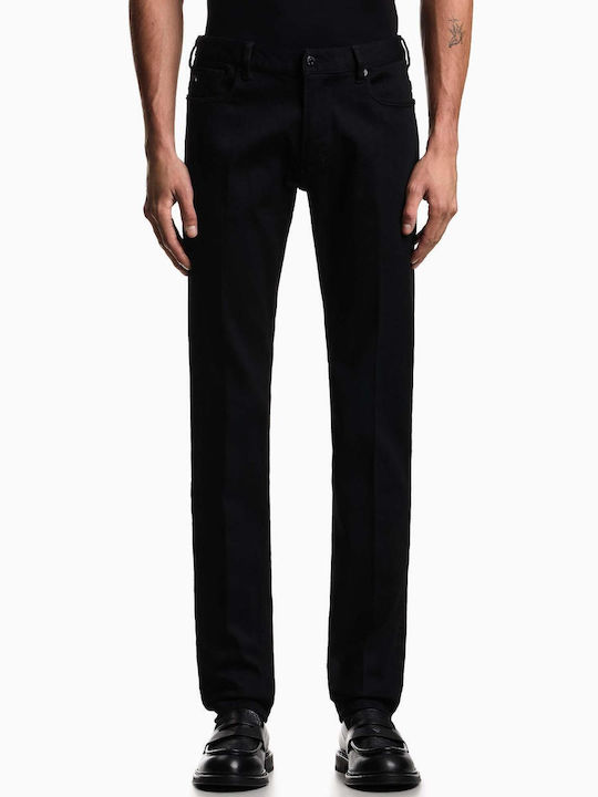 Emporio Armani Παντελόνι Τζιν Ελαστικό Slim Fit Μαύρο