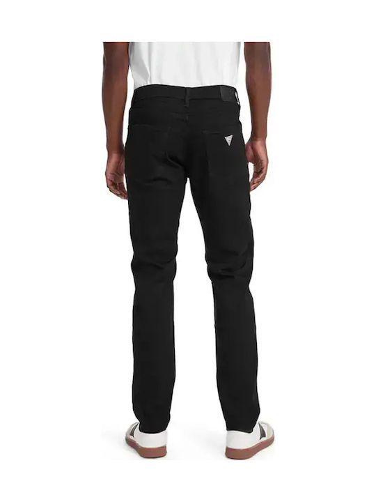 Pantaloni De Blugi Pentru Bărbați Elastic Slim Tapered Fit Negru