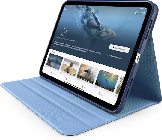 Pipetto Origami Флип капак Въртящ се Син (iPad (A16), iPad (2022))