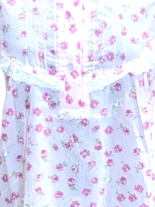 Nina Club Summer Cotton Women's Nightgown Pink Floral