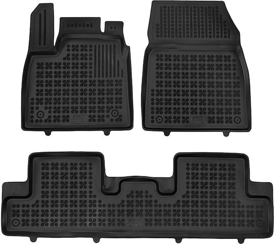 Rezaw Plast Set of Front and Rear Mats 3pcs Tray Type for Renault Megane 2022+ Black
