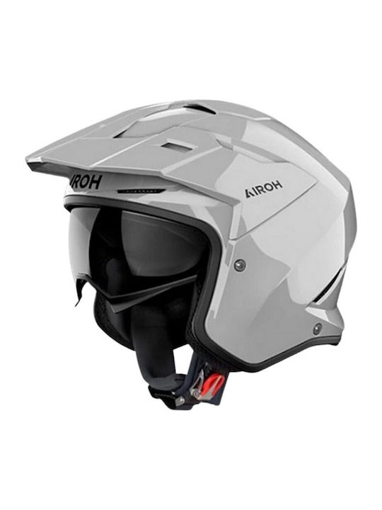Airoh Kombakt Concrete Grey Gloss Motorcycle Helmet Jet ECE 22.06 1150gr with Sunvisor