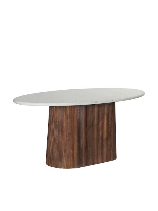 Purger Masă Sala de mese cu Suprafață de Marmură Alb 180x90x76buc