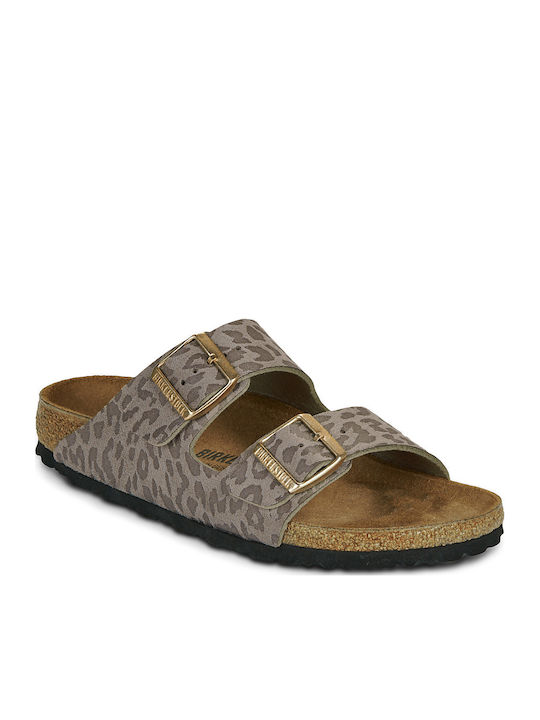 Arizona Synthetics Leder Damen Sandalen Grau Schmale Passform