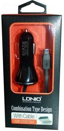 Ldnio 5V 2.1A Car Charger with One Port 1xUSB-A with Micro-USB Cable Black Color