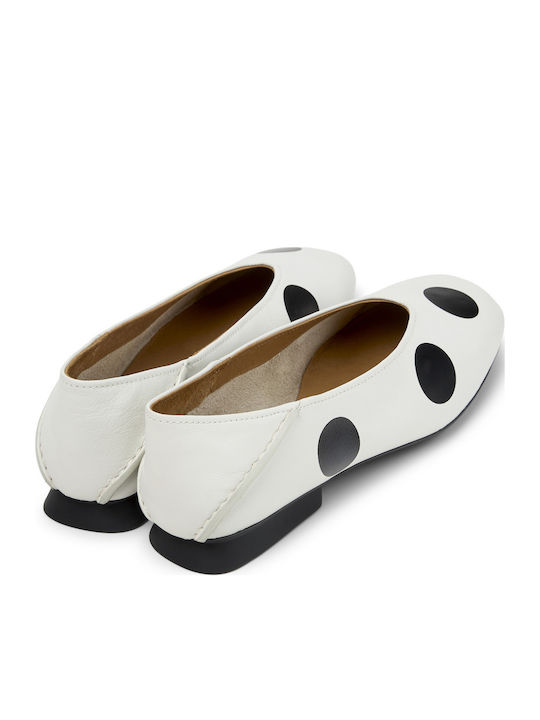 Casi Myra Leder Damen Ballerinas in Weiß Farbe