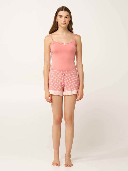 Pink Tan Damen T-Shirt mit Spaghetti-Träger
