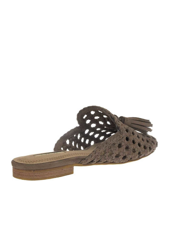 Flat Mules in Beige Colour